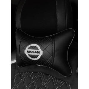 Подушка на подголовник NISSAN (из экокожи с черной вставкой)