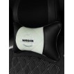 Подушка на подголовник NISSAN (из экокожи с белой вставкой)