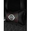 Подушка на подголовник NISSAN (из экокожи с коричневой вставкой)