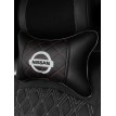 Подушка на подголовник NISSAN (из экокожи с красной прошивкой)