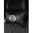 Подушка на подголовник NISSAN (из экокожи с голубой прошивкой)