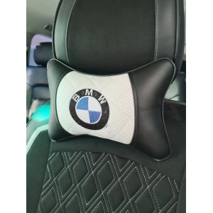 Подушка на подголовник BMW (с белой вставкой, из экокожи)