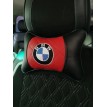 Подушка на подголовник BMW (с красной вставкой, из экокожи)