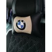 Подушка на подголовник BMW (с бежевой вставкой, из экокожи)