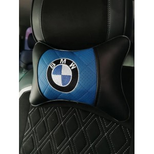 Подушка на подголовник BMW (с синей вставкой, из экокожи)