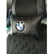 Подушка на подголовник BMW (с красной прострочкой, из экокожи)