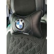 Подушка на подголовник BMW (коричневая, из экокожи)