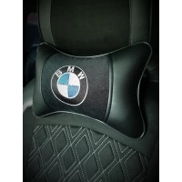 Подушка на подголовник BMW (из экокожи с черным велюром)