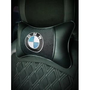Подушка на подголовник BMW (из экокожи с черным велюром)