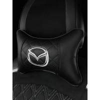 Подушка на подголовник MAZDA (черная, из экокожи)