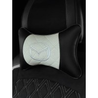 Подушка на подголовник MAZDA (из экокожи с белой вставкой)