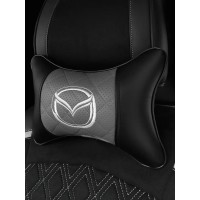 Подушка на подголовник MAZDA (из экокожи с серой вставкой)