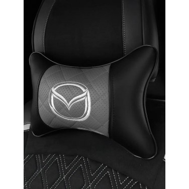 Подушка на подголовник MAZDA (из экокожи с серой вставкой)