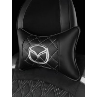 Подушка на подголовник MAZDA (из экокожи с белой прошивкой)