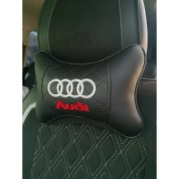 Подушка на подголовник AUDI (из экокожи с черной вставкой)