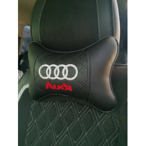Подушка на подголовник AUDI (из экокожи с черной вставкой)