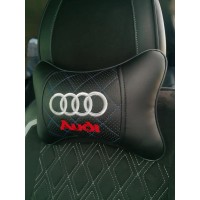 Подушка на подголовник AUDI (из экокожи с вышивкой)