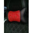 Подушка на подголовник TOYOTA (из экокожи c красной вставкой)