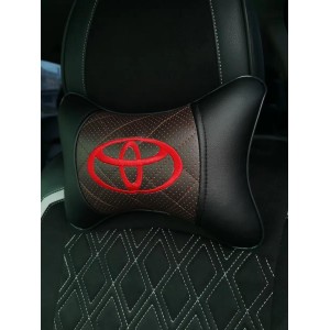 Подушка на подголовник TOYOTA (из экокожи c коричневой вставкой)