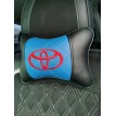Подушка на подголовник TOYOTA (из экокожи c голубой вставкой)