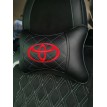 Подушка на подголовник TOYOTA (из экокожи c голубой прошивкой)