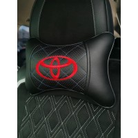 Подушка на подголовник TOYOTA (из экокожи c голубой прошивкой)