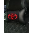 Подушка на подголовник Toyota (из экокожи c красной вышивкой)