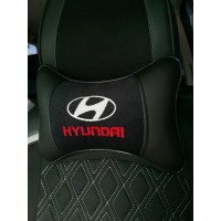 Подушка на подголовник HYUNDAI (из экокожи c велюровой вставкой)