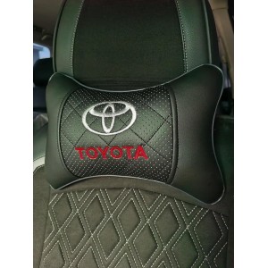 Подушка на подголовник TOYOTA (зеленая, из экокожи)