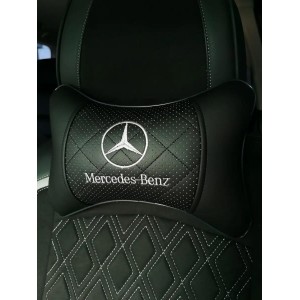 Подушка на подголовник Mercedes-Benz (черная, из экокожи)
