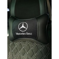 Подушка на подголовник Mercedes-Benz (из экокожи с черным велюром)