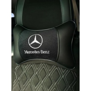 Подушка на подголовник Mercedes-Benz (из экокожи с черным велюром)