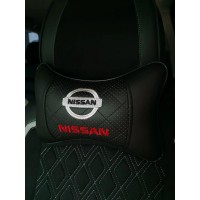 Подушка на подголовник NISSAN (черная, из экокожи)