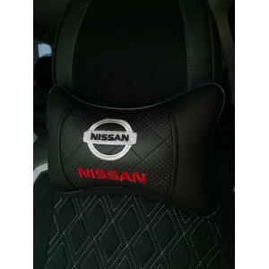Подушка на подголовник NISSAN (черная, из экокожи)