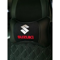 Подушка на подголовник SUZUKI (из экокожи с черным велюром)