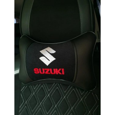 Подушка на подголовник SUZUKI (из экокожи с черным велюром)