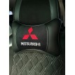 Подушка на подголовник MITSUBISHI (из экокожи с черным велюром)