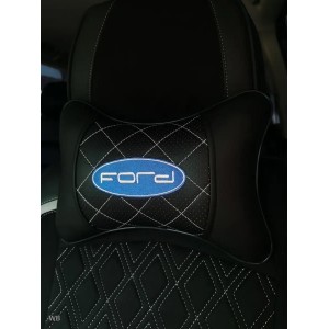 Подушка на подголовник FORD (из экокожи с белой прошивкой)