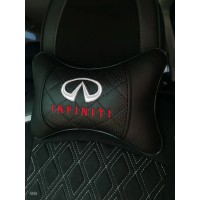 Подушка на подголовник INFINITI (с черной вставкой, из экокожи)