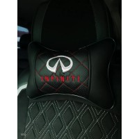 Подушка на подголовник INFINITI (из экокожи с красной прошивкой)