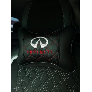 Подушка на подголовник INFINITI (из экокожи с красной прошивкой)