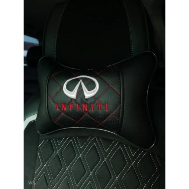 Подушка на подголовник INFINITI (из экокожи с красной прошивкой) Подушка на подголовник INFINITI (из экокожи с красной прошивкой)
