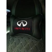 Подушка на подголовник INFINITI (из экокожи с черным велюром)