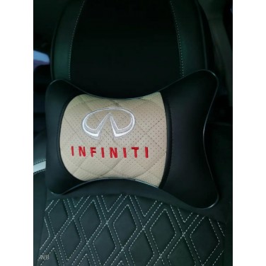 Подушка на подголовник INFINITI (с бежевой вставкой, из экокожи)