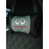 Подушка на подголовник INFINITI (с серой вставкой, из экокожи)