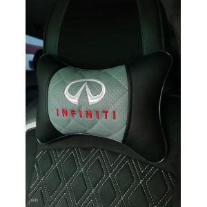 Подушка на подголовник INFINITI (с серой вставкой, из экокожи)