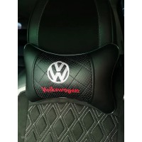 Подушка на подголовник Volkswagen (из экокожи c вышивкой)