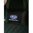 Подушка на подголовник SUBARU (из экокожи с велюровой вставкой)