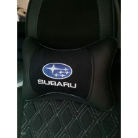 Подушка на подголовник SUBARU (из экокожи с велюровой вставкой)