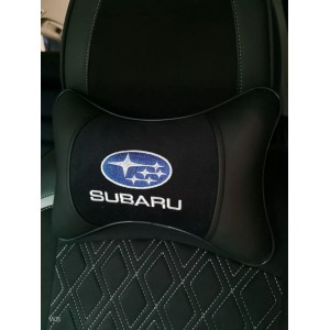 Подушка на подголовник SUBARU (из экокожи с велюровой вставкой)
